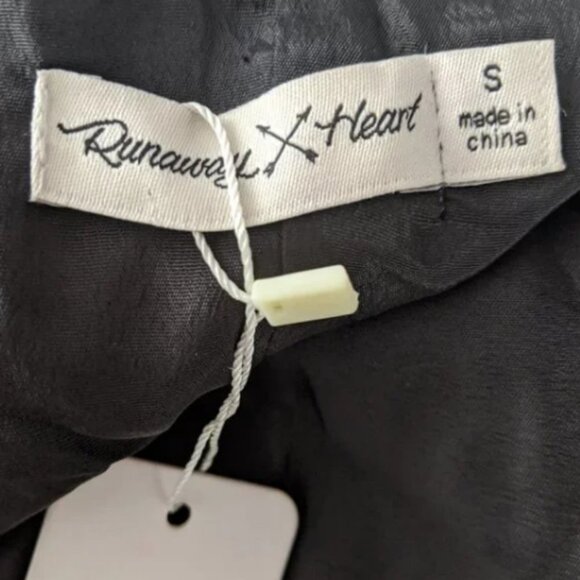 Runaway Heart Asymmetrical Dress Off Shoulder Front Slit Black LBD Knee Length - Picture 7 of 8